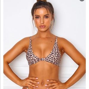 White Fox Boutique Miami Bikini Top Leopard Print